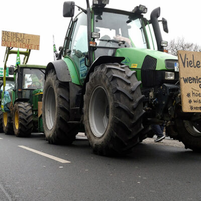 Friedliche Protestaktionen der Landwirte