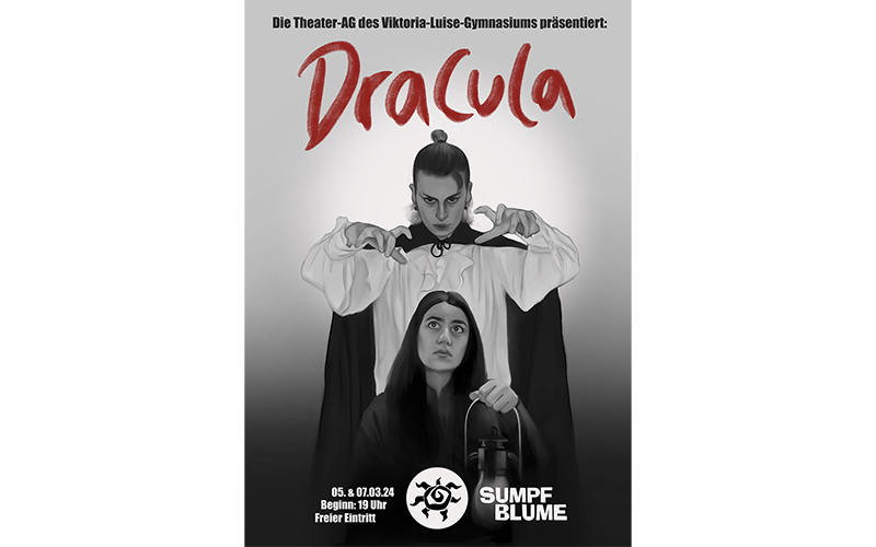 Die Theater-AG des VIKILU präsentiert Dracula auf der Bühne der Sumpfblume Hameln. 