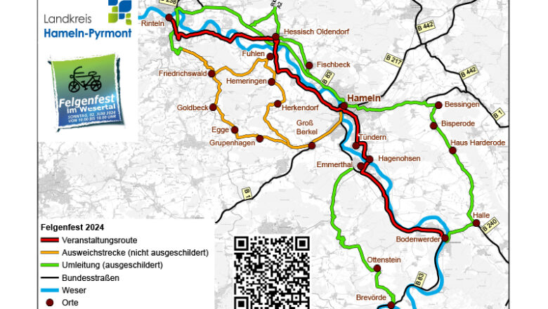 Hinweise zur Streckensperrung für das Felgenfest 2024